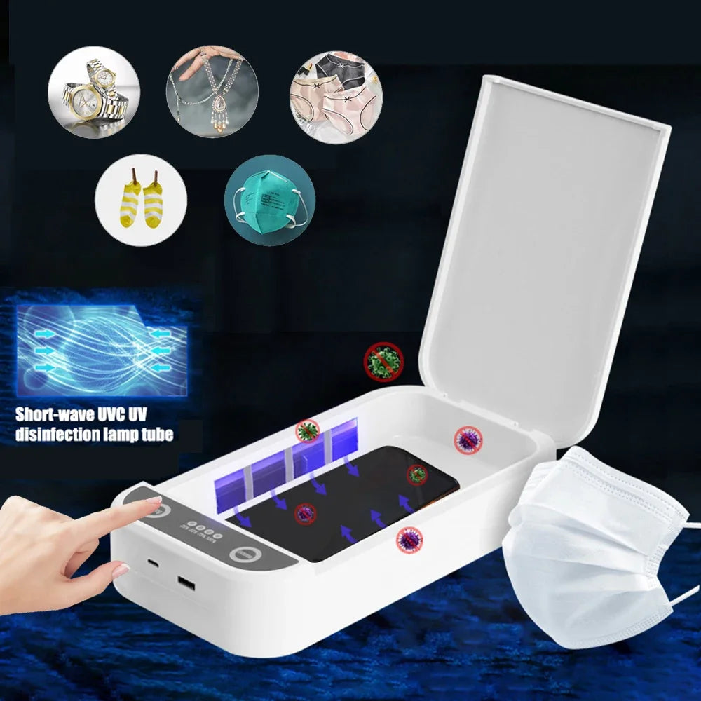 Disinfection Box UV 10w Multifunctional Mobile Phone Wireless Charger Disinfection Box Fully Sealed White Cleaning Box