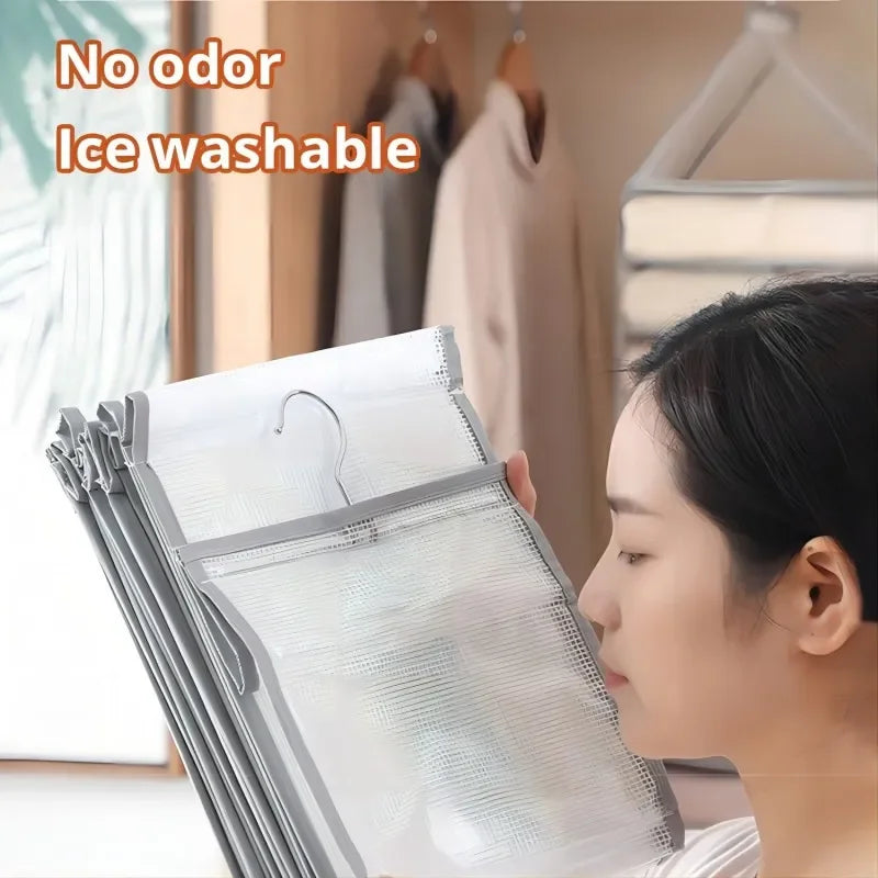 Transparent Hanging Wardrobe Organizer for Efficient Storage