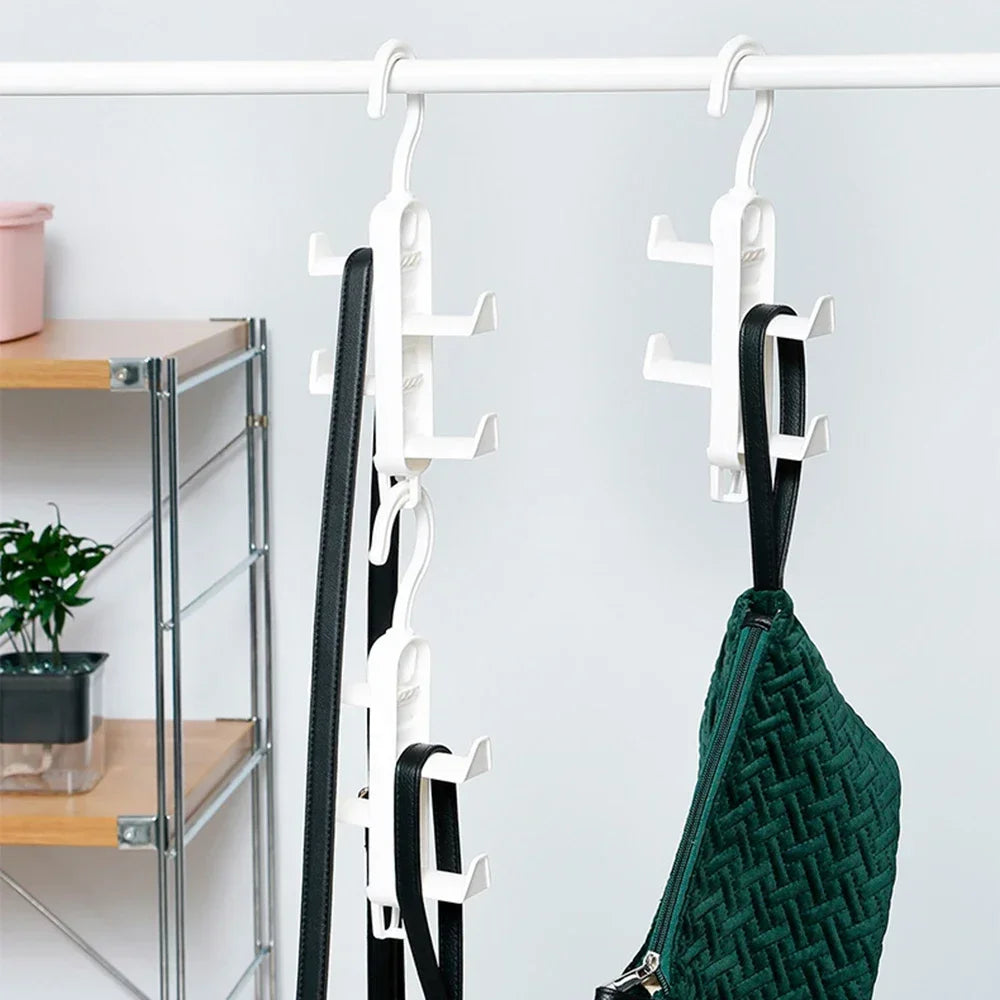 Multifunctional Bag & Clothes Storage Rack - Traceless Hanging Hook for Wardrobe, Hat & Door Organizer