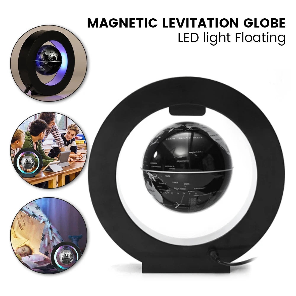 Magnetic Levitation Globe with LED Lights – Floating Earth Globe Educational Toy Desk Decoration