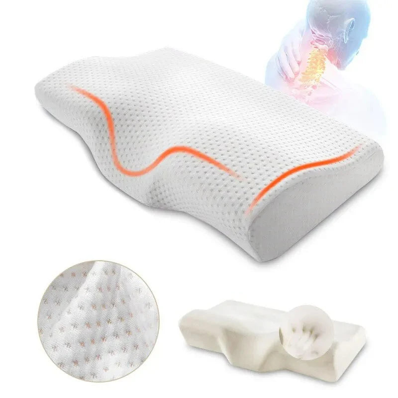 Memory Foam Orthopedic Pillow for Neck Support - Butterfly Shaped Slow Rebound Cervical Bed Pillow