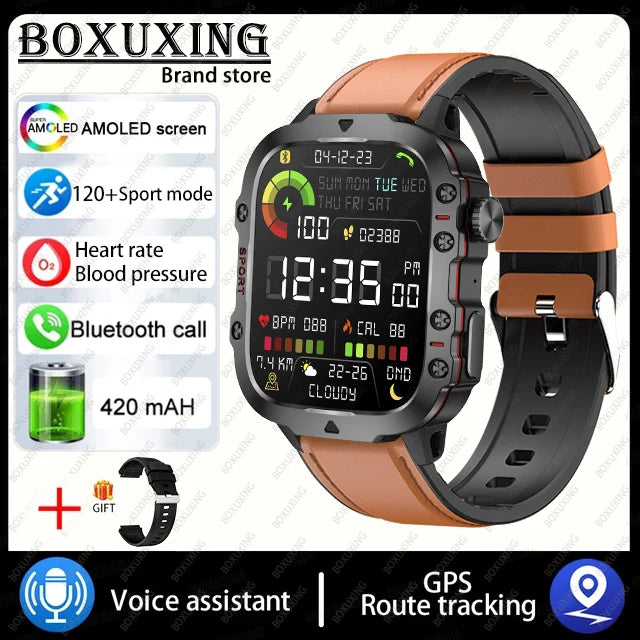 2024 New For Xiaomi Military Smart Watch Men IP68 5ATM Outdoor Sports Fitness Tracker Health Monitor 1.96" BT Call Smartwatch