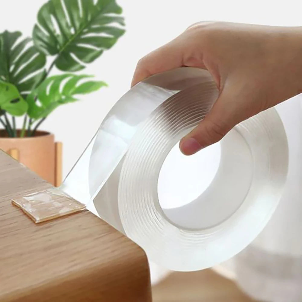 Transparent Washable Double-Sided Nano Tape – Reusable, Traceless, and Removable Adhesive