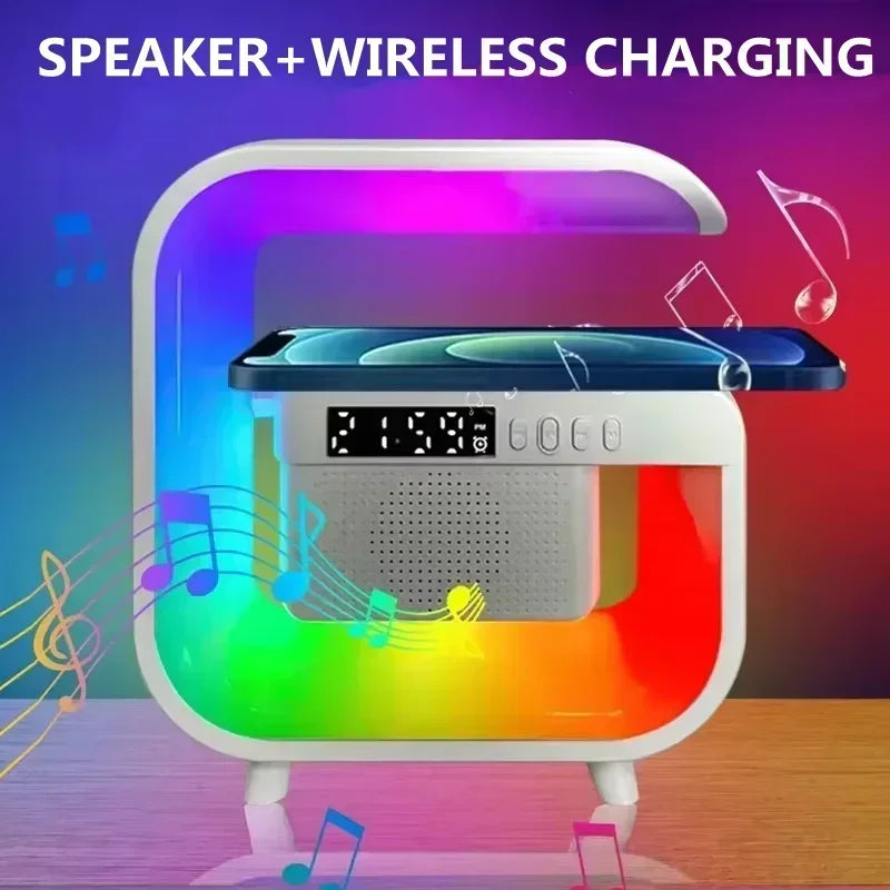 Wireless Charging Night Light with Bluetooth Speaker – Multi-Function Atmosphere Lamp with Fast Charging