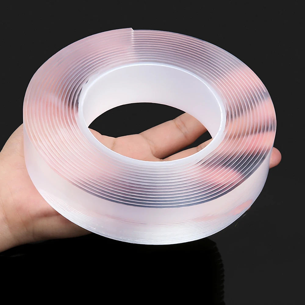 Transparent Washable Double-Sided Nano Tape – Reusable, Traceless, and Removable Adhesive