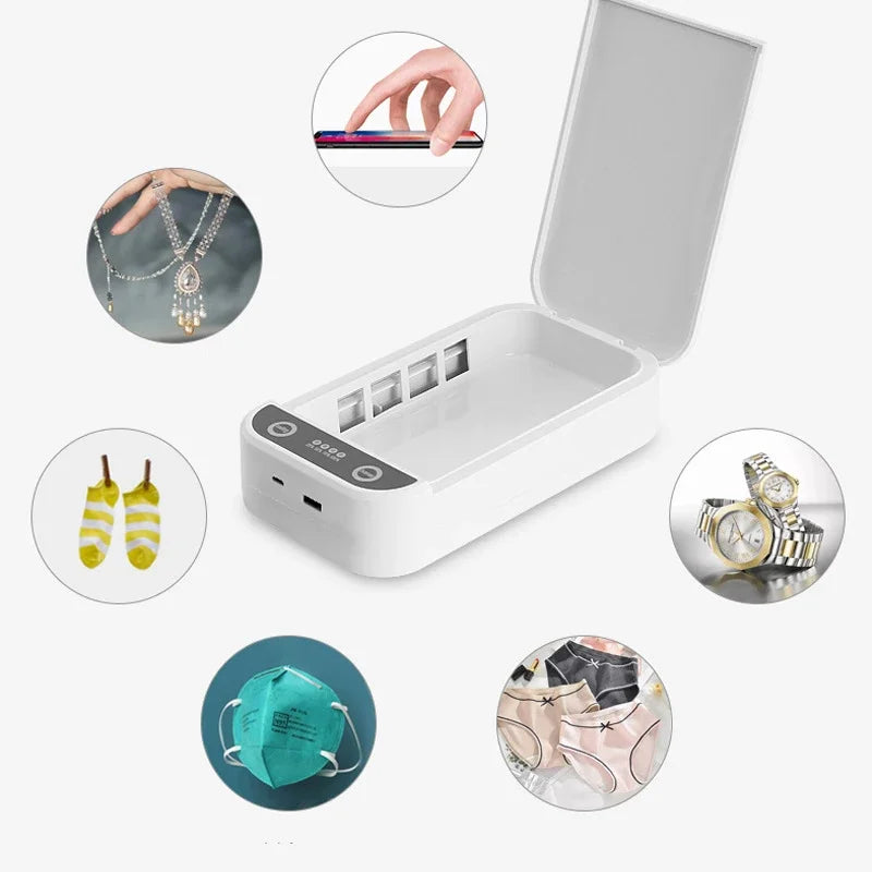 Disinfection Box UV 10w Multifunctional Mobile Phone Wireless Charger Disinfection Box Fully Sealed White Cleaning Box