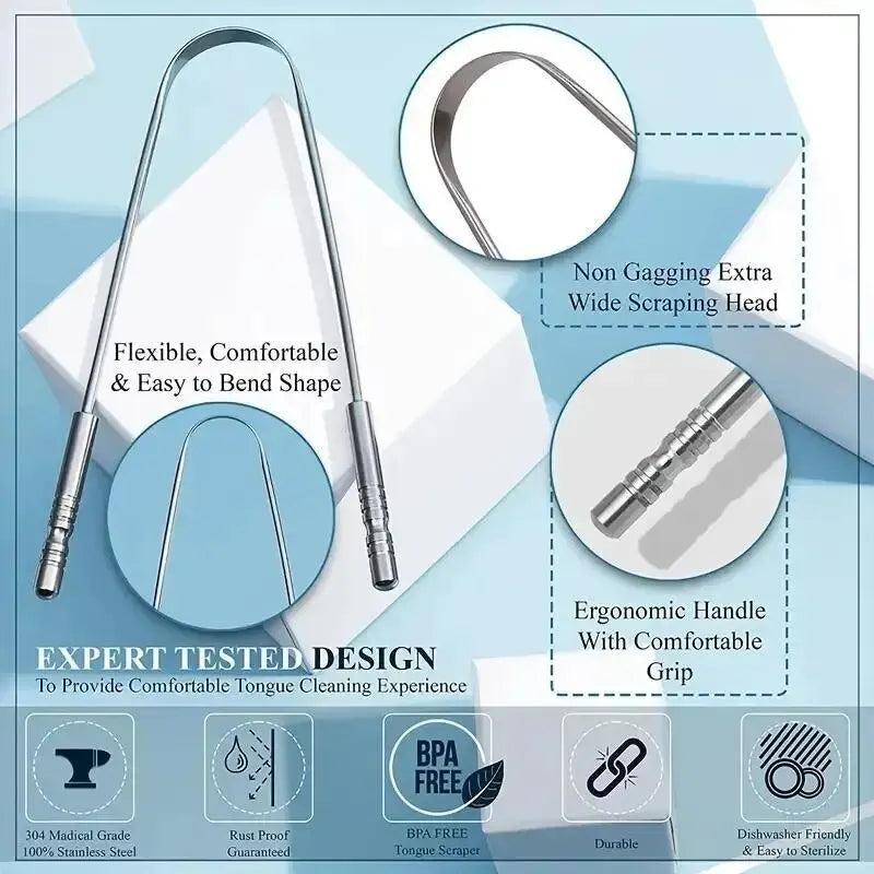 U-shaped Tongue Scraper Tongue Coating CleaningScraper Remove Bad Breath Bring Fresh Breath For Oral Suitable Men And Women