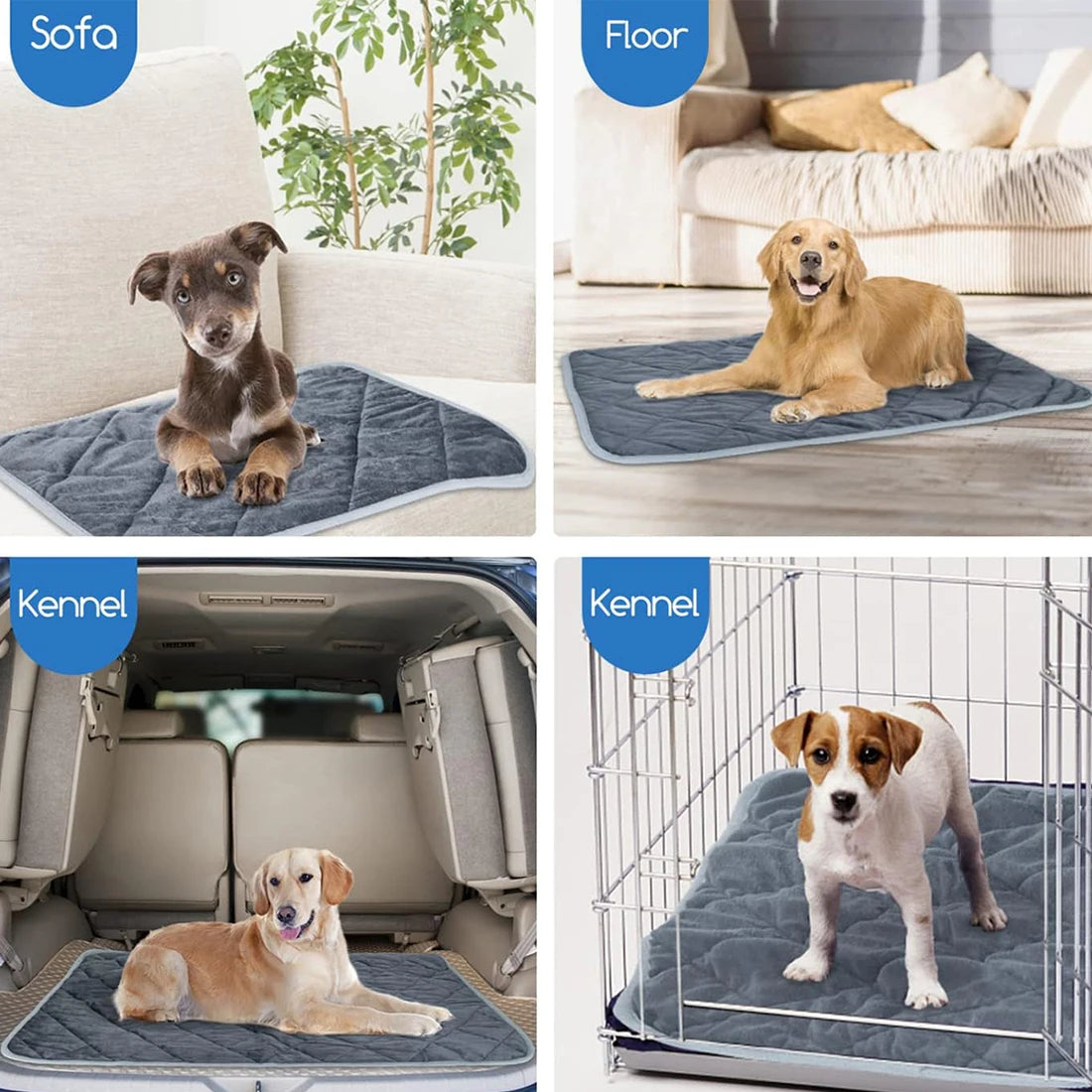 Self Heating Pet Pad, Extra Warm Thermal Dog Crate Pad Washable Anti-Slip Kennel Mat Pet Supplies for Medium Small Dogs and Cats