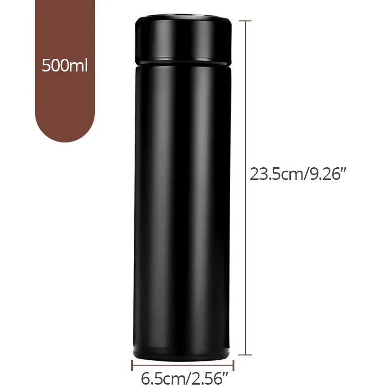 Smart Stainless Steel Water Bottle - Leak-Proof, Double-Walled, Hot & Cold, LCD Temp Display