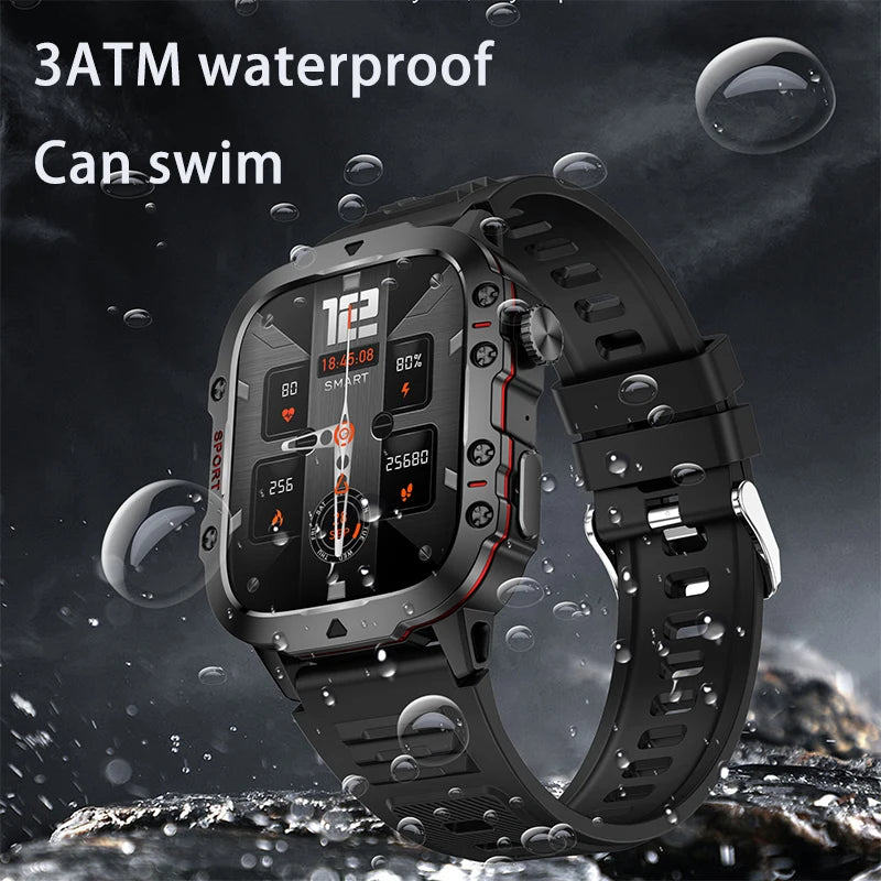 2024 New For Xiaomi Military Smart Watch Men IP68 5ATM Outdoor Sports Fitness Tracker Health Monitor 1.96" BT Call Smartwatch