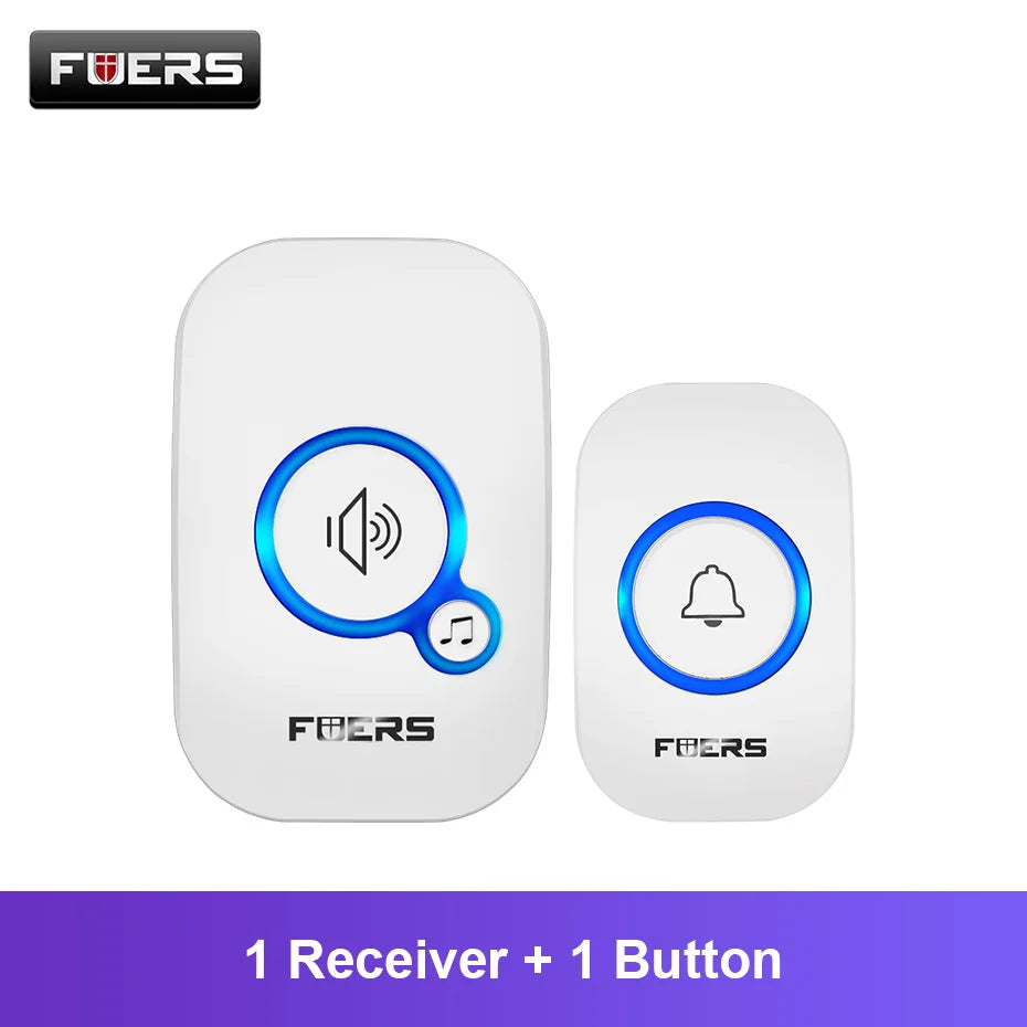 Fuers M557 Doorbell Waterproof Wireless Chime Home Doorbell  Intelligent 32 Songs Smart Doorbell Alarm With Battery